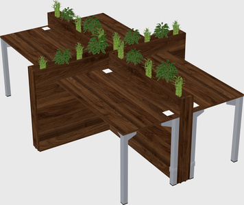 Rectangular shared desk