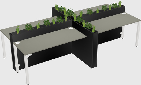 Rectangular shared desk