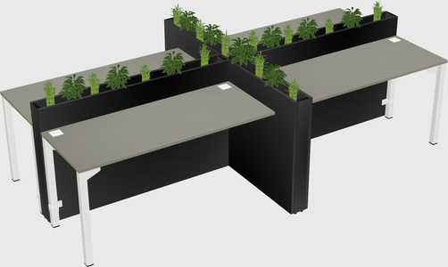 Rectangular shared desk