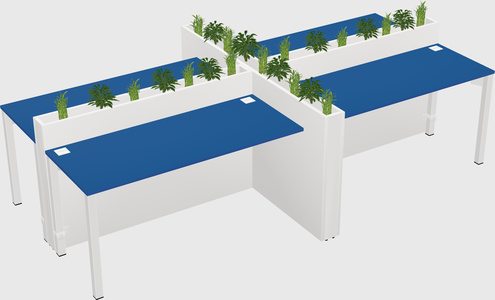 Rectangular shared desk