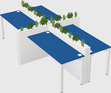 Rectangular shared desk