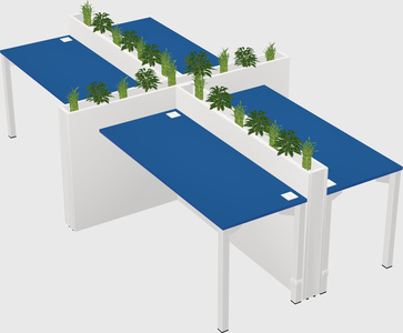 Rectangular shared desk