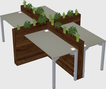Rectangular shared desk