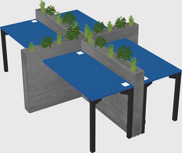 Rectangular shared desk