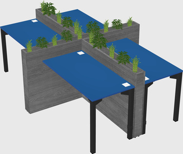 Rectangular shared desk