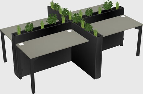 Rectangular shared desk