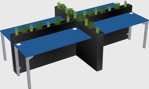Rectangular shared desk