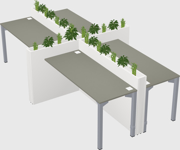 Rectangular shared desk