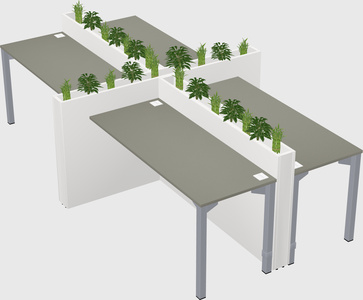 Rectangular shared desk