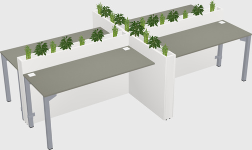 Rectangular shared desk
