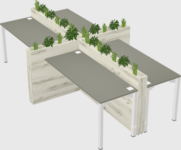 Rectangular shared desk