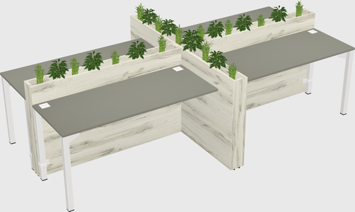 Rectangular shared desk