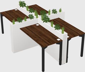 Rectangular shared desk