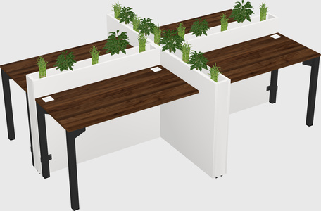 Rectangular shared desk