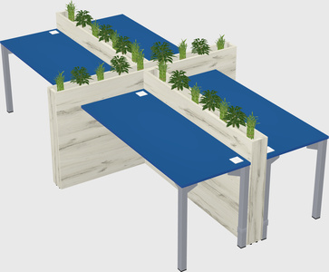 Rectangular shared desk