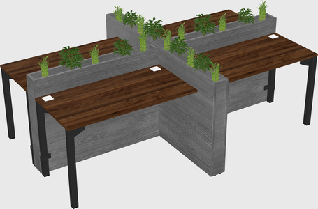 Rectangular shared desk