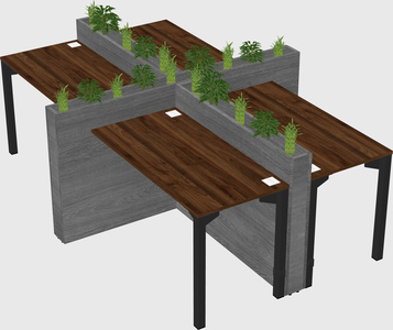 Rectangular shared desk