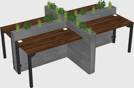 Rectangular shared desk