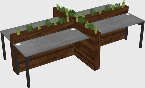 Rectangular shared desk