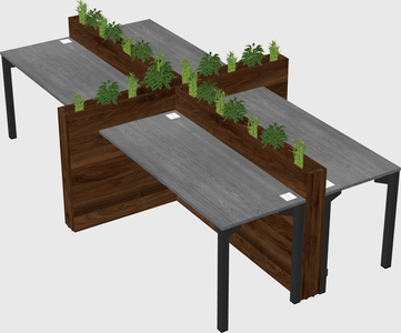 Rectangular shared desk