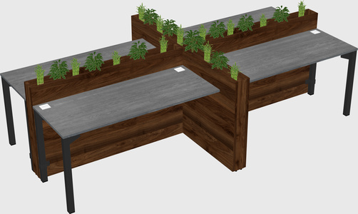 Rectangular shared desk