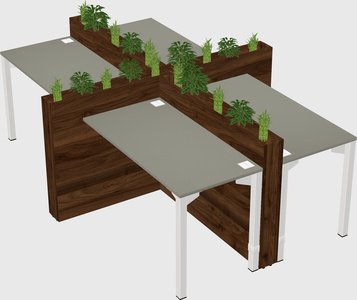 Rectangular shared desk