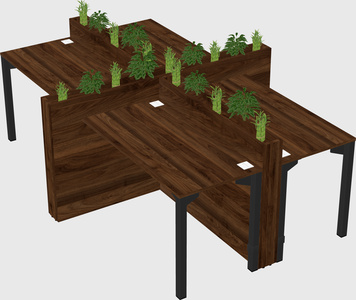 Rectangular shared desk