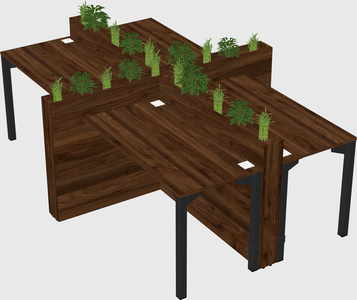 Rectangular shared desk