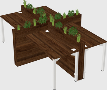 Rectangular shared desk