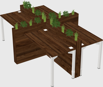 Rectangular shared desk