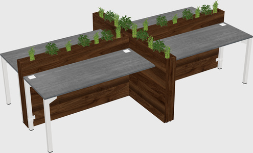 Rectangular shared desk