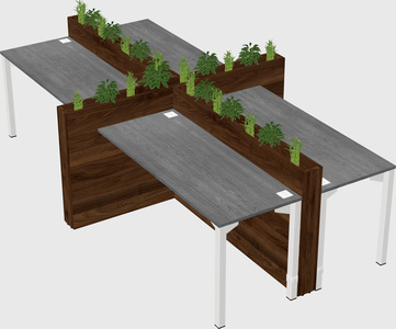 Rectangular shared desk