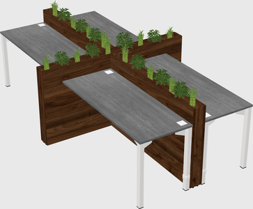 Rectangular shared desk
