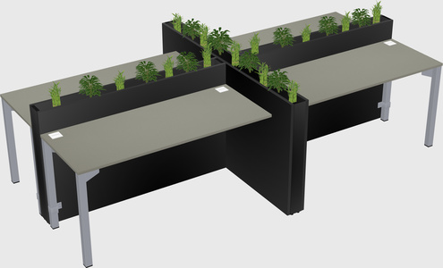 Rectangular shared desk
