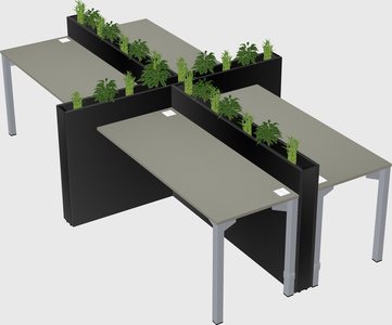 Rectangular shared desk