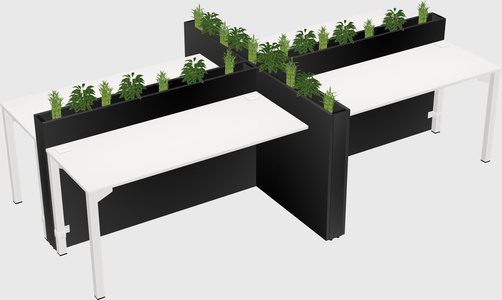 Rectangular shared desk