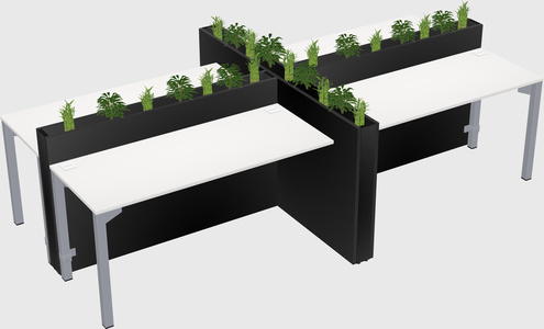 Rectangular shared desk