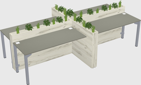 Rectangular shared desk