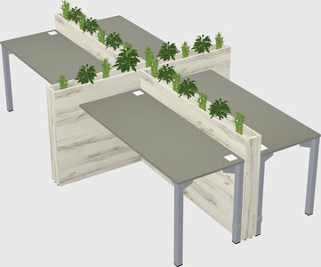 Rectangular shared desk