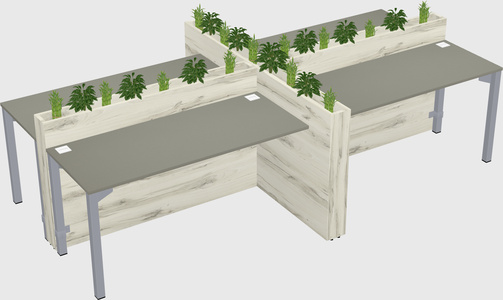 Rectangular shared desk