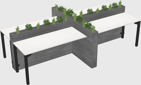 Rectangular shared desk
