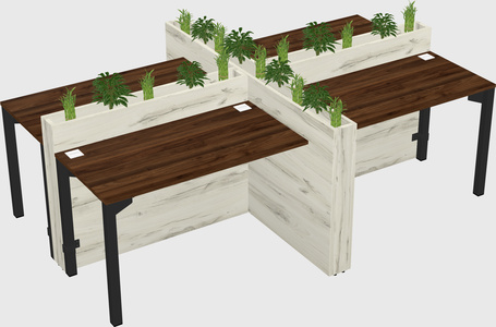 Rectangular shared desk