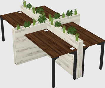 Rectangular shared desk