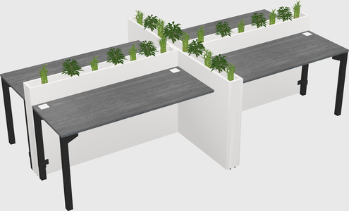 Rectangular shared desk