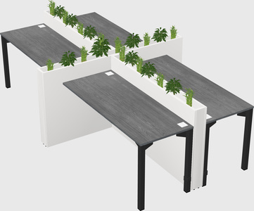 Rectangular shared desk