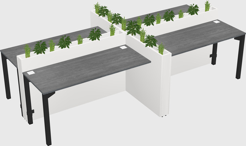 Rectangular shared desk