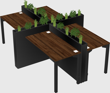 Rectangular shared desk