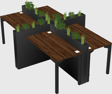Rectangular shared desk