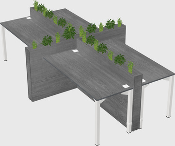Rectangular shared desk