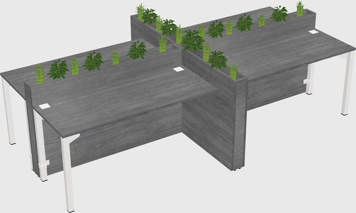 Rectangular shared desk